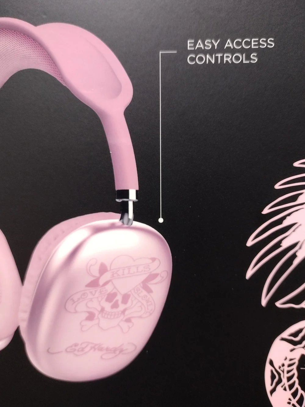 Ed Hardy Pink Wireless Headphones - Bluetooth Over-Ear